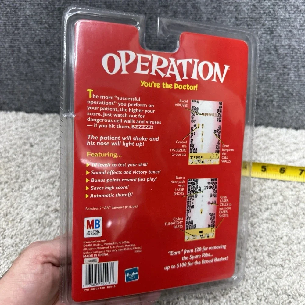 vintage hasbro hand held electronic operation game‎ 49003 1998
